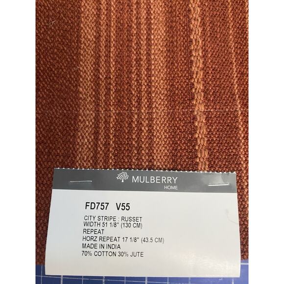 3 Brunschwig Fils Kravet Stripes Coordinate Burnt Orange Brocade Fabric Samples - Picture 3 of 8